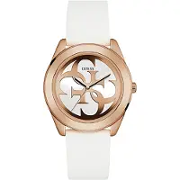 GUESS Analoog horloge 'G Twist' rose-goud / wit