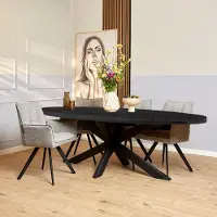 Starfurn - Eettafel Denver - Zwart - 120x300x76 cm