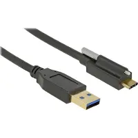 DeLOCK 83717 USB-kabel USB 3.2 Gen2 USB-A stekker, USB-C stekker 1.00 m Zwart Schroefverbinding