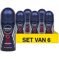 Nivea Aanbieding: 6x deoroller Dry Impact Plus for men (50 ml)