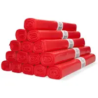 123schoon Aanbieding: 15x Vuilniszakken 120 liter | 20 stuks | HDPE | Rood |