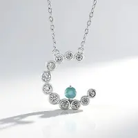 Cavill - Grandidieriet Ketting - 925 Zilver Platina Geplateerd - 0,253 ct Grandidieriet & 1,251 ct Zirkonen - Minimalistisch Elegant