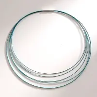 Cavill - Halsketting Roestvrij Staal met Sterling Zilver - Turquoise Accenten - 45 cm - Modern, Elegant, Meerlagig Design