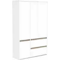 CALICOSY Kledingkast Clyde - 4 deuren & 2 lades - wit/eikdecor