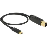DeLOCK USB-C naar USB-B kabel - USB3.1 Gen 2 - tot 3A / zwart - 0,50 meter