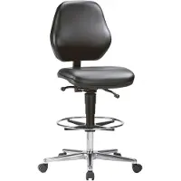 BIMOS Werkdraaistoel | contactrugleuning | kunstleer kussen zwart | 650-910 mm | 1 stuk - 9131-2571-525-807 9131-2571-525-807