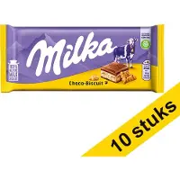 Milka Aanbieding: 10x Choco-Biscuit chocoladereep 100 gram