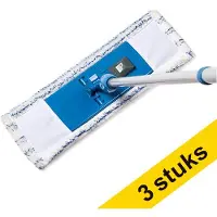123schoon Aanbieding: 3x vloerwisser met telescopische steel + microvezel doek