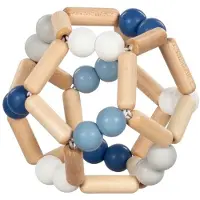 Goki Baby Bijtring: BAL blauw diam.8,5cm, met elastiek, silicone
