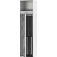 Hansgrohe XtraStoris Rock - Toiletrolhouder met toiletborstel, met deur, mat wit 56062700