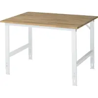 RAU werktafel, beuken blad, B 1250 x D 1000 x H 760-1080 mm