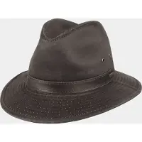 Hatland Orville - Verweerd katoenen hoed - Bruin - Assorti - M