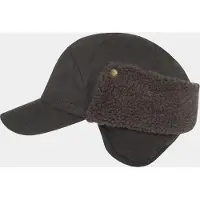 Hatland Timber - Katoenen wax baseballcap met oorflap - Bruin - Assorti - XL