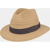 Hatland Coldplay - Toyo hoed met stijlvolle hoedband - Beige - Assorti - M