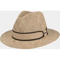 Hatland Carrville - Strohoed met stijlvolle band - Zwart - Assorti - M