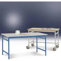 Manuflex BB3027.5012 Bijzettafel basis stationair met kunststof tafelblad in licht blauw RAL 5012, bxdxh: 1000 x 800 x 780 mm Lichtblauw (RAL 5012)