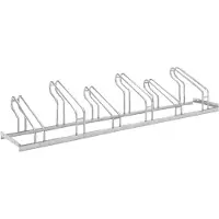 WSM Fietsenrek , 1-zijdig, voor banden tot B 55 mm, B 2100 x D 1850 x H 415 mm, staal thermisch verzinkt, 6 parkeerplekken, gemonteerd