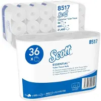 Kimberly-clark Toiletpapier Scott Essential 2-laags 600 vel wit 8517