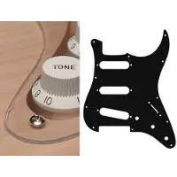 Boston ST-113-TR pickguard, Stallion, standard, SSS, 3 pot holes, 3-5 switch, 1 ply. transparent