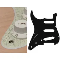Boston SL-213-SCH pickguard, Stallion, standard, SSS, 3 pot holes, 3-5 switch, lefthanded, 2 ply, sparkling champagne