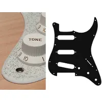 Boston ST-213-SSV pickguard, Stallion, standard, SSS, 3 pot holes, 3-5 switch, 2 ply, sparkling silver