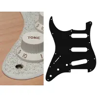 Boston SL-213-SSV pickguard, Stallion, standard, SSS, 3 pot holes, 3-5 switch, lefthanded, 2 ply, sparkling silver