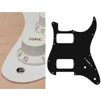 Boston ST-132-W pickguard, Stallion, HH, 2 pot holes, 3-5 switch, 1 ply, white