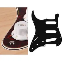 Boston SL-413-TI pickguard, Stallion, standard, SSS, 3 pot holes, 3-5 switch, lefthanded, 4 ply, tortoise intense