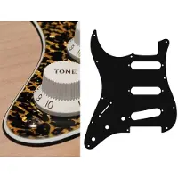 Boston SL-313-RP pickguard, Stallion, standard, SSS, 3 pot holes, 3-5 switch, lefthanded, 3 ply, tiger pearl