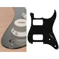 Boston ST-232-MC pickguard, Stallion, HH, 2 pot holes, 3-5 switch, 2 ply, mirror chrome