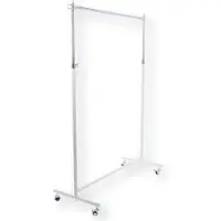 Jan Kurtz Verrijdbare garderoberek Boston - B 1010 x D 410 x H 1080-1840 mm - max 25 kg - stalen buis - wit/verchroomd