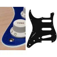 Boston SL-213-SBU pickguard, Stallion, standard, SSS, 3 pot holes, 3-5 switch, lefthanded, 2 ply, sparkling blue
