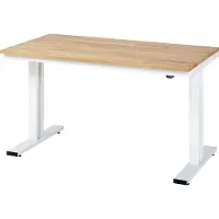 RAU Werktafel serie adlatus 300, massief beuken blad, B 1500 x D 800 x H 720-1120 mm