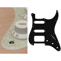 Boston ST-223-SCH pickguard, Stallion, SSH, 3 pot holes, 3-5 switch, 2 ply, sparkling champagne