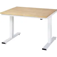 RAU Werktafel serie adlatus 300, massief beuken blad, B 1250 x D 800 x H 720-1120 mm