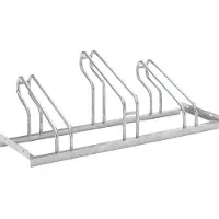 WSM Fietsenrek , 1-zijdig, voor banden tot B 55 mm, B 1050 x D 1850 x H 415 mm, staal thermisch verzinkt, 3 parkeerplekken, gemonteerd