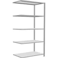 Schulte Insteekstelling MULTIplus150 Express - aanbouwsectie - B 1000 x D 600 x H 2000 mm - 5 legborden - draagvermogen 150 kg - staal - lichtgrijs RAL 7035