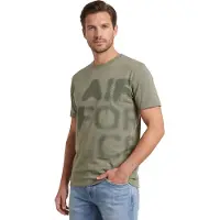 Airforce T-shirt groen korte mouw met print ronde hals