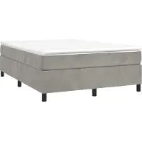 vidaXL Boxspring zonder matras fluweel lichtgrijs 140x210 cm