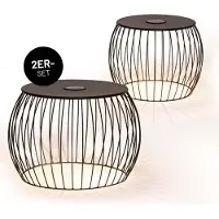 DS Produkte bijzettafel set van 2 - LED, solar & USB - voor binnen en buiten - onderhoudsvriendelijk