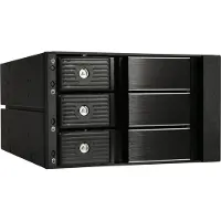 Silverstone SST-FS303-12G - 3 Bay Aluminium Trayless Hot Swap Mobile Rack Backplane met ventilator en loc (3.5"), Harddisk behuizing, Zwart