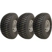 Parnells 15x6.00-6 Grasmaaierwielen 4ply P332 band op velg 25mm lagers (set van 3)