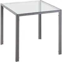HOMCOM Eettafel, vierkante keukentafel voor 4 personen, grijs