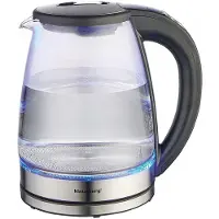 Klausberg KB7887 Elektrische Waterkoker – 1.8L, 1850-2200W, Borosilicaatglas & RVS 304, RGB LED, Temperatuurregeling - Kleur verandering door warmte