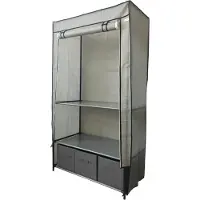 Lendo Online Opvouwbare Kledingkast 90x47x163 cm Grijs Staal