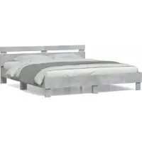 vidaXL Bedframe met hoofdbord bewerkt hout wit 160x200 cm