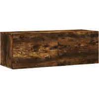 vidaXL Wandkast 100x36,5x35 cm bewerkt hout gerookt eikenkleurig