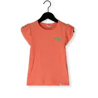 Nono T-shirt oranje rib gebreid Meisjes Viscose Ronde hals Effen - maat 158-164