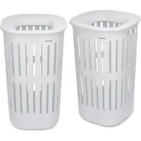 Brabantia Collect-It Wasmand - set van 2 - met Deksel - 55 l - White