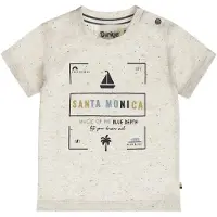 Dirkje T-shirt ecru Jongens Stretchkatoen Ronde hals Gemêleerd - maat 56